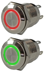 Кнопка металлическая антивандальная миниатюрная с подсветкой AR-SD16-BM12100.FR