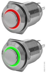 Кнопка металлическая 16 мм антивандальная с подсветкой SD16-V-16IC2B