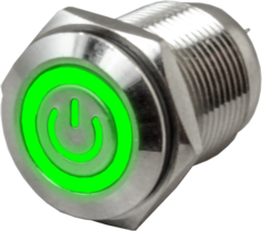 Кнопка металлическая антивандальная с подсветкой SD16-V-16ZFD