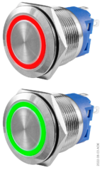 Кнопка металлическая 22 мм антивандальная с подсветкой SD16-V-22IFB