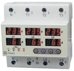 Реле контроля трехфазного тока и напряжения Omix D5-AV6-3-PS-K6